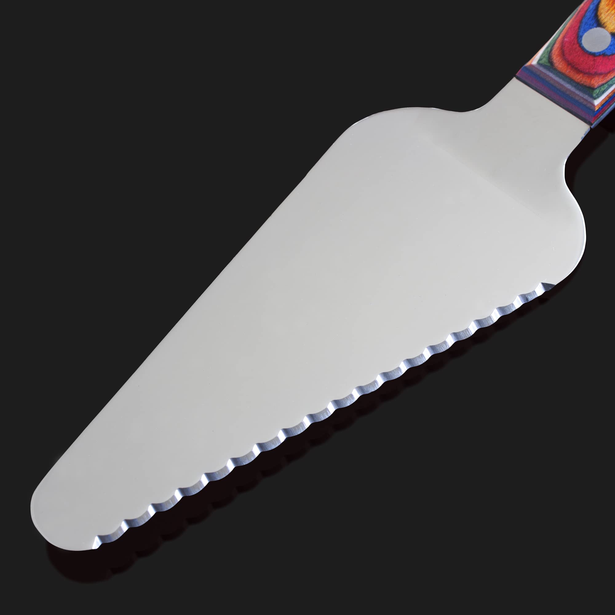 Baltique Marrakesh Collection - Servidor para tartas y pasteles, cuchillo y servidor de acero inoxidable con mango de madera cómodo