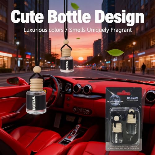 Image of ikeda fragrance Car Air Freshener 4ml Car Scents | 45-Days Keep Fragrance | Automotive Hanging Diffuser Bottles | Remove Auto Odor Long Lasting Fresh Air for Women Deodorizer (6pcs Dark Night)