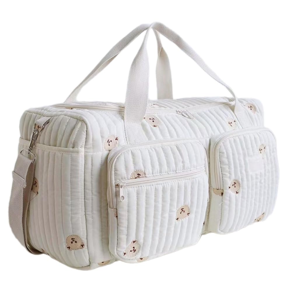 Borsa fasciatoio versatile, 48 × 22 × 26 cm, leggera e imbottita, in cotone, borsa da viaggio, borsa per neonati e borsa premaman per gravidanza, cura del bambino, weekend