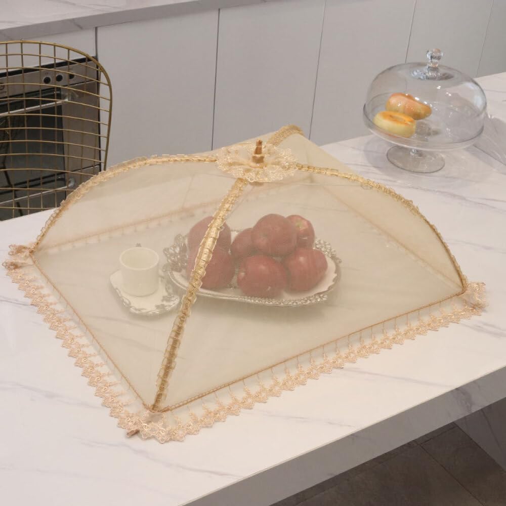 2 pezzi 40 cm x 50 cm grande rete pop-up copertura alimentare tenda ombrello, riutilizzabile e pieghevole, copertura per alimenti all'aperto picnic, rete per tenere fuori mosche, insetti, zanzare
