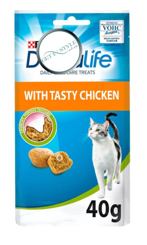 2x 40g Dental Treats for Cats Savory Salmon And Tasty Chicken - Bundled by GetInStyle Shop, 40 g (Pack of 2) - Image 2