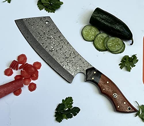Handmade Damascus Steel Meat Cleaver Knife with sheath 11 Inches jnr-0199