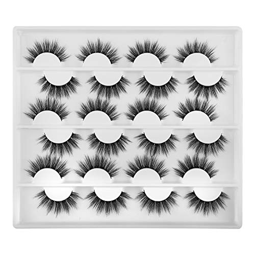12 Pairs Fluffy Eyelashes, FANXITON Natural False Eyelashes 3D Volume Faux Mink Lashes