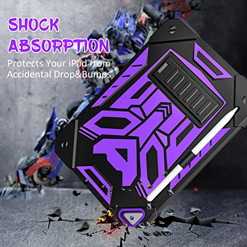 Kids Case For Ipad 10.2 Inch Case, Ipad 9Th/8Th/7Th Generation Case | Ambison Hybrid Shockproof Rugged Drop Protection Cover With Kickstand Ipad 10.2 2021/2020/2019 For Kids Boys Children (Purple) #TOP4