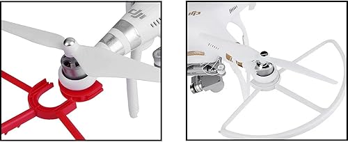 Miniatura 2 de Protector de hélice ZZHXSM - Juego de 1 protector de hélice roja y blanca para DJI Phantom 3, accesorios anticolisión, cuchillas protectoras