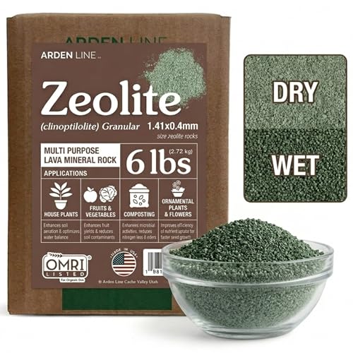 ARDEN LINE Zeolite Granular 6 lbs, Clinoptilolite 1.4-4 mm, Soil Amendment for Plants, Succulents...