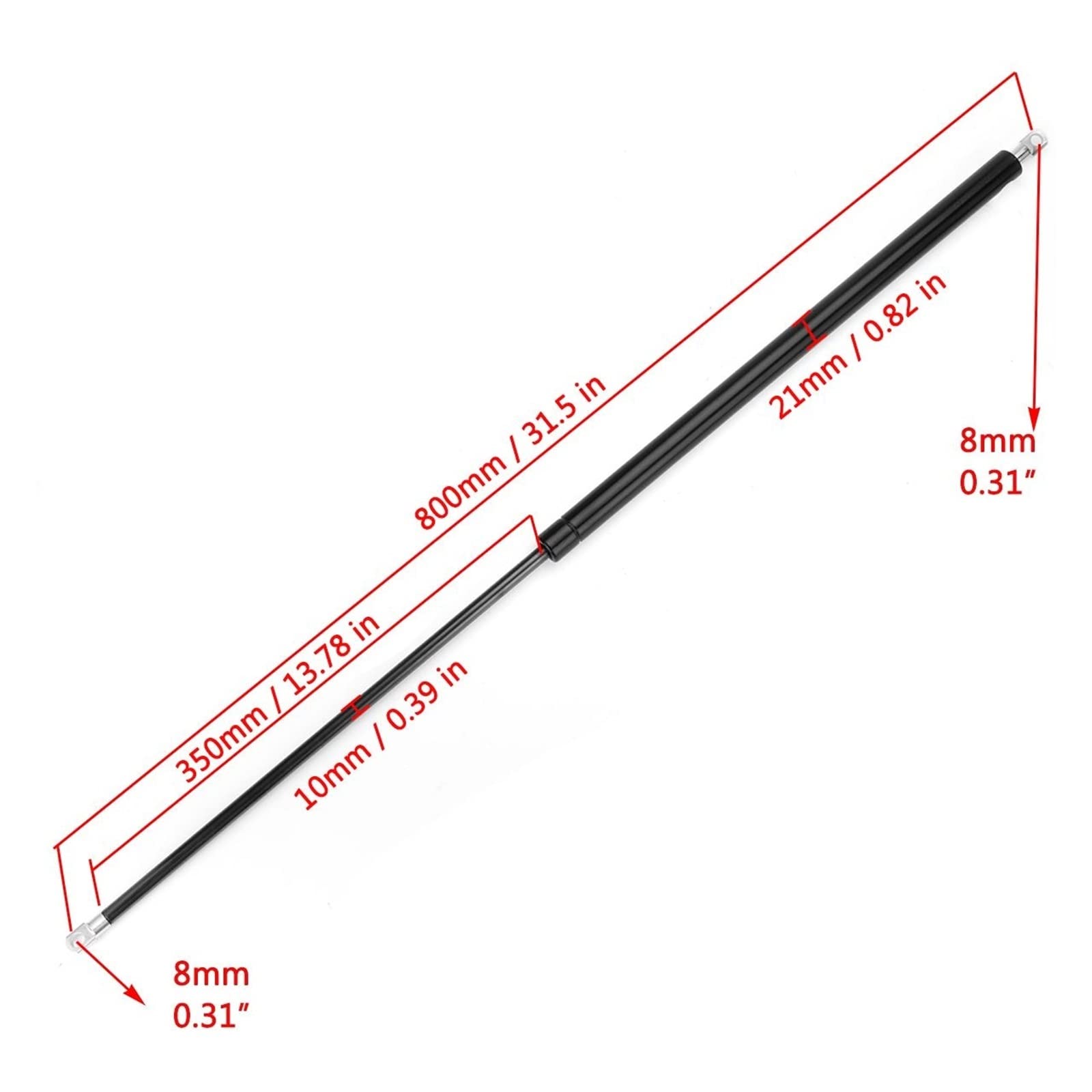 Cofano Motore Molla a Gas 2 Pz 800mm 150-900N Ammortizzatori A Gas Bar Molla A Gas Cappuccio Asta Supporto Shock Ascensore Auto Finestra Caravan Porta Barca Molla Gas(750N)