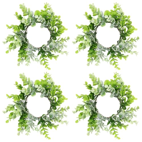 Mini couronnes de bougie feuillage vert qualite superieure pour mariage