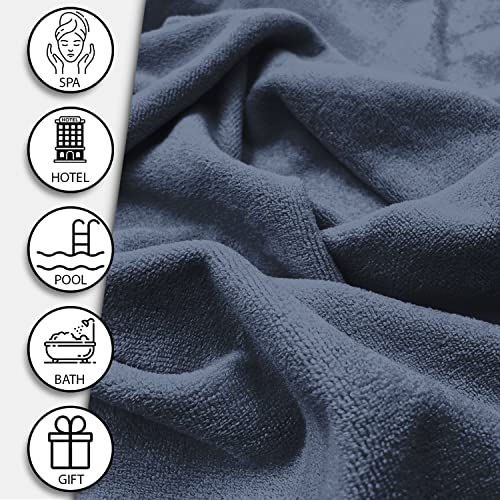 Image of Sassoon Venir Microfiber 1 Piece Men Bath Towel 450 GSM (70x145cm, Denim Color) Ultra Soft Material, Towel for Daily use