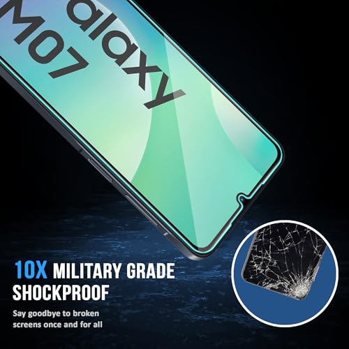 Image of FIRST MART Military Grade Gorilla Tempered Glass Compatible For Samsung Galaxy M07 5G (6.7 Inches) With Easy Installation Kit for Smartphone| Edge To Edge Coverage | Black, Pack of 2