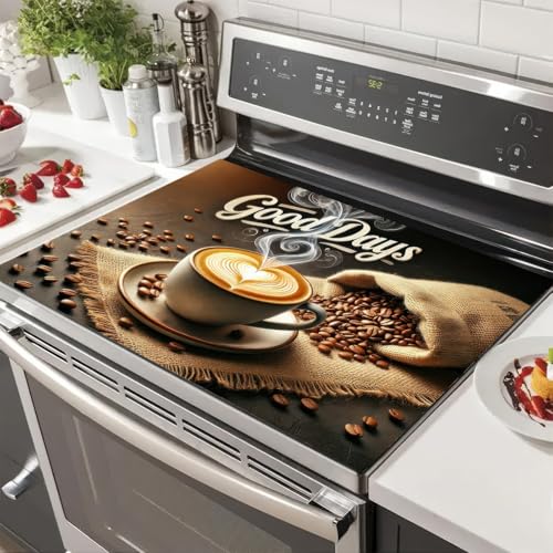 Image of HOMETITUTE Good Days Stove Top Cover 28x20 Diatomite Coffee Bar Mat | Electric stove decoration