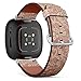 CJBROES Replacement Leather Watch Band, Compatible with Fitbit Versa 3 and Fitbit Sense of Wristband Bracelet Accessory - lace Flowers