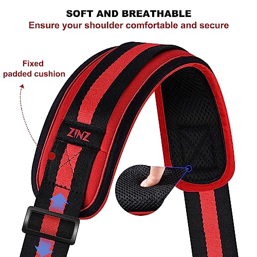 ZINZ Shoulder Strap - 59 Inch Universal Heavy-duty Adjustable Strap with Ultra-thick Fixed Breathable Pad for Laptop, Crossbody, Gym, Camera Bag and More - Stripe-BRB3