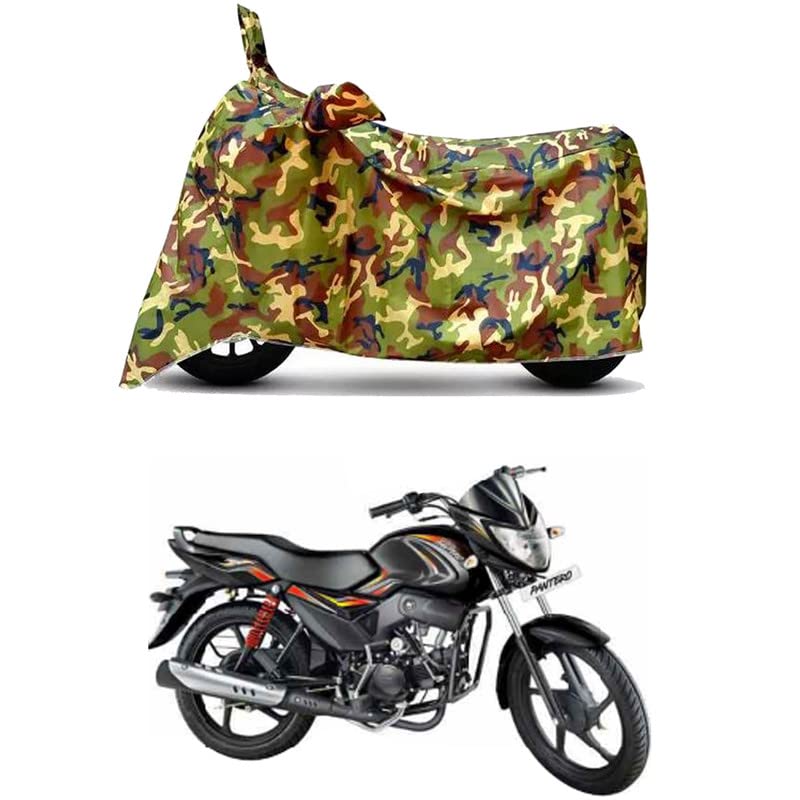 Image of Waterproof 100% PVC Coated Bike Scooty Two Wheeler Body Cover Compatible for Mahindra Pantero KS /UV-Rays /Heat Protection /Birds Dropping /Scratchproof /Dust Proof [6X6 Jungle Print]