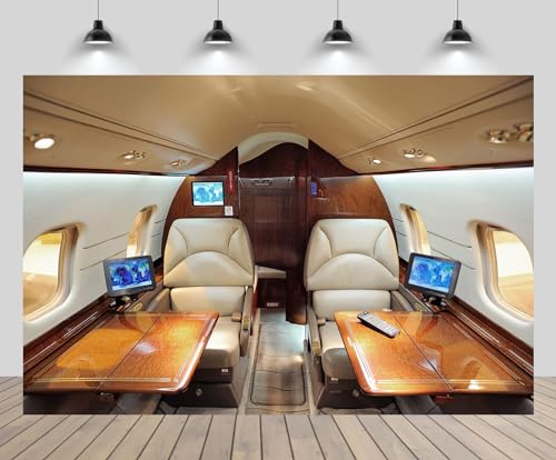 CHNYWORK 7x5ft Airplane Cabin Interior Photo Backdrop - image 1