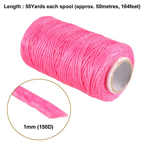 Hilo encerado plano para coser cuero 1mm 50m fucsia miniatura 2