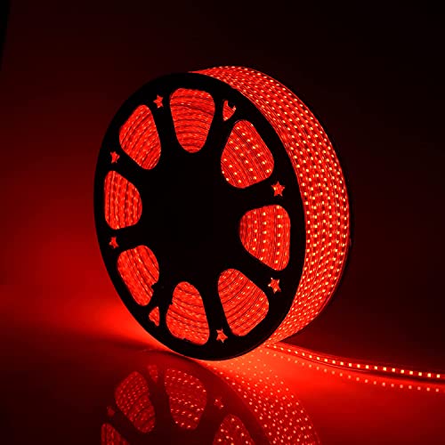 Image of 3014-108 Led Waterproof Strip Rope Pipe Light for False Ceiling Light,Decorative led SMD Roll Light with Adapter(Red, 10-Meter)