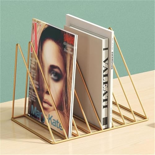 Estantería de vinilos rosa con estructura metálica triangular de 7 secciones 7