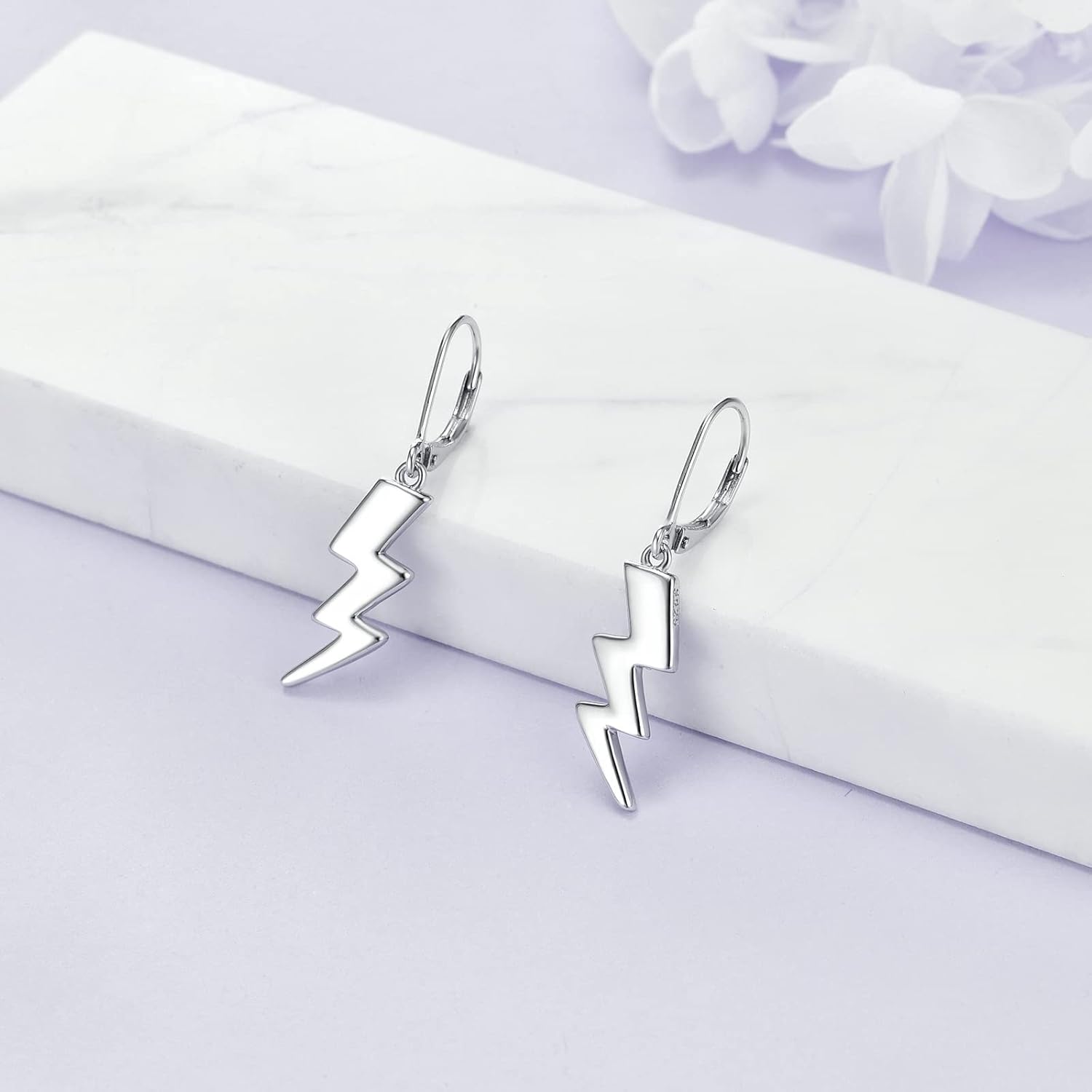 YAFEINI Lightning Bolt Earrings 925 Sterling Silver Lightning Drop Leverback Earrings Jewelry Gifts for Women - Image 4