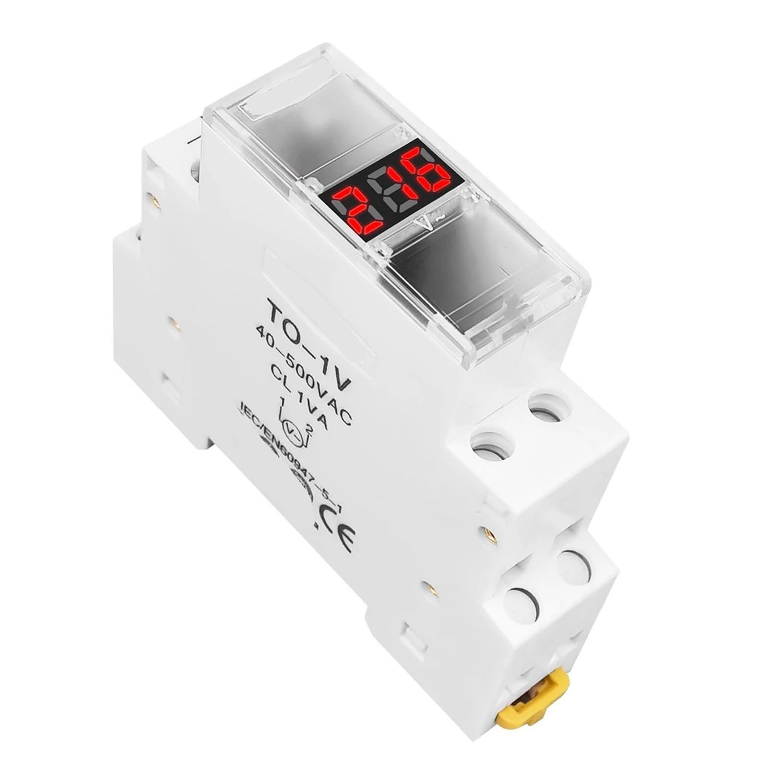 Woltomierz amperomierz 18 mm AC 40-500 V 220 V 380 V, cyfrowy wyświetlacz LED, przekaźnik, 1 sztuka (TO-1V)