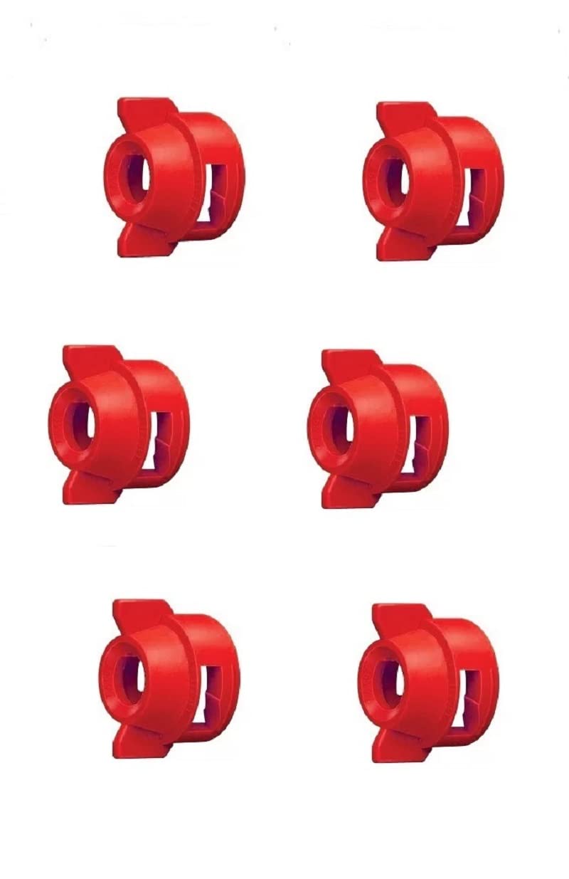 Pack of 6 - Quick TeeJet Red Nylon Cap for TK-V & TF-V Style Spray Tip Farmer Bob's Parts CP25599-3-NY