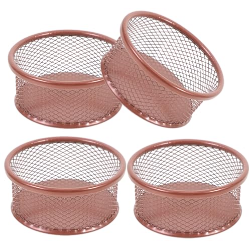 VILLCASE Paper Clip Holder, PaperClip Holders for Desk, Metal Mesh Paperclip Dispenser Organizer Desktop Binder Clip Holder Container for Home Office School, 4pcs