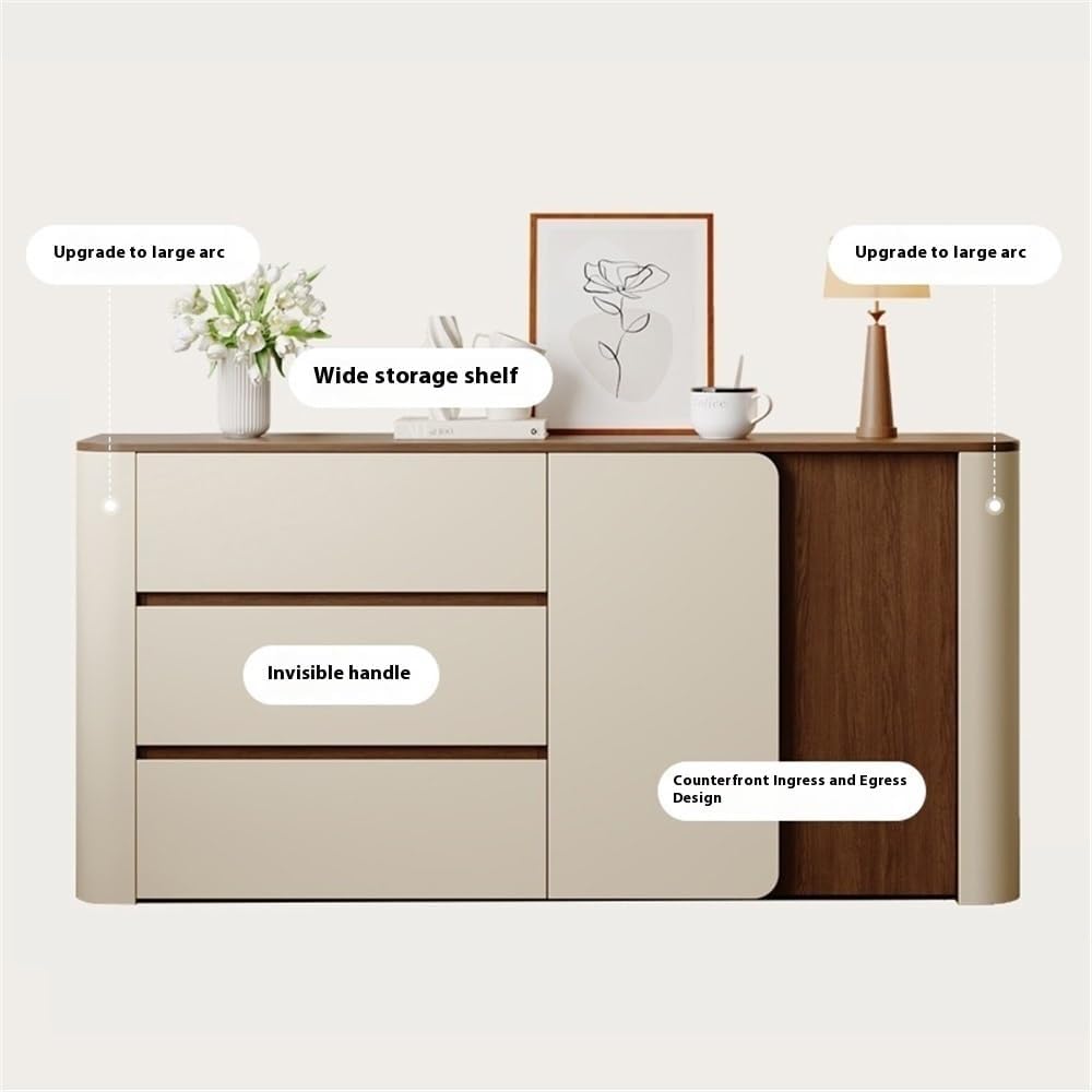Sideboard Cabinet Dining Sideboard Drawer Integrated wall-Mounted Handle-Free Storage Tea Cabinet Console Coffee Table