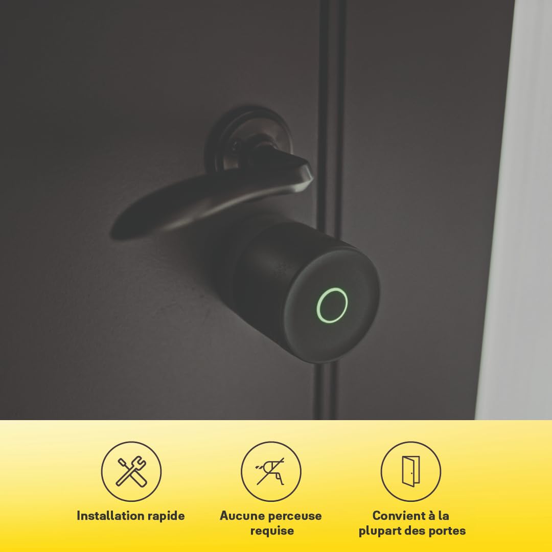 Yale Serrure Electronique Connectée Linus L2 Lite - Noir - 05/109100/MB - Accès sans clé - Installation facile - Compatible Matter | Clés numériques - Activité en temps réel - App Yale Home