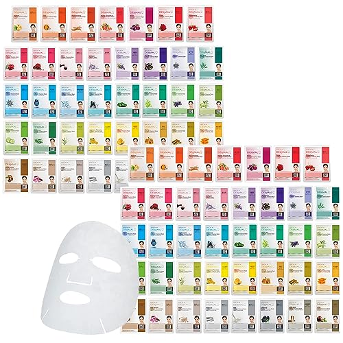 DERMAL 78 Combo Pack Collagen Essence Korean Face Mask – Hydrating & Soothing Facial Mask with Panthenol – Hypoallergenic Self Care Sheet Mask for All Skin Types – Natural Home Spa Treatment Masks