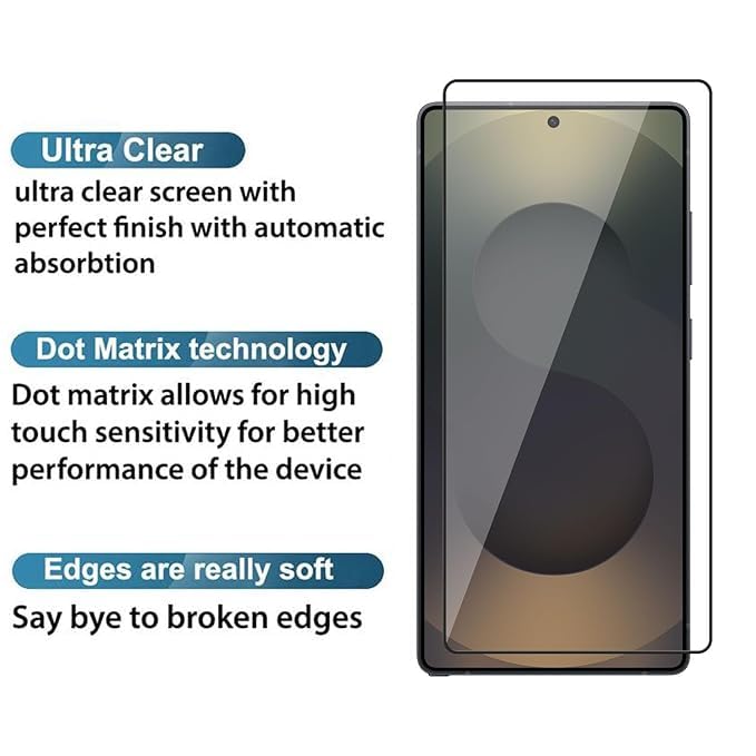 Image of Screen Protector for Samsung Galaxy S25 Ultra Military-Grade Tempered Glass, Edge to Edge Coverage