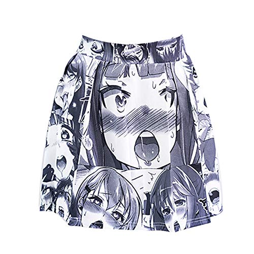 Sexy Ahegao Rock Hentais Anime Cosplay Dessous Kostüm Kawaii Japanisches Schulmädchen Minirock Halloween Lolita (Grau1)
