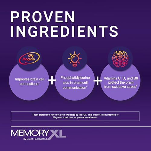 MemoryXL, Magnesium L-Threonate: Brain Supplement for Memory & Focus; Magtein®, Phosphatidylserine, Vitamin Mix. Improves Memory Focus Attention Learning & Logic. 0 Sugar, 0 cal, 30pk Cranberry Lemon - Image 3