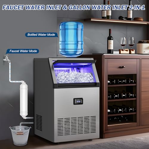 Máquina fabricadora de hielo comercial 160Lbs/24H 35Lbs capacidad miniatura 5