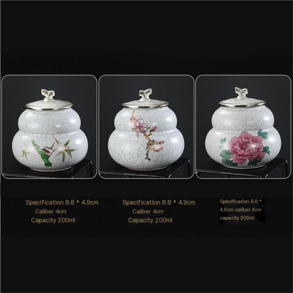 CMBSSTFC Słoik na cukier Ceramiczny zbiornik do przechowywania sypkiej herbaty Mały przenośny podróżny Pu'er Ceramiczny szczelny zbiornik na herbatę czerwoną i zieloną Zbiornik na herbatę z