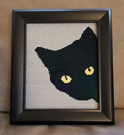 Pepita Needlepoint Canvas: Cat Around Corner, 7 x 8