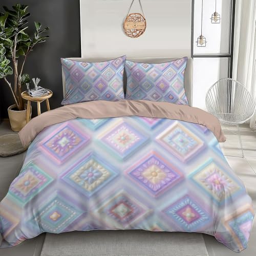 Parure de lit Luxe Motif Imprimé Fleurs Diamant 140x200cm