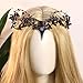 MOSTORY Black Elf Witch Crown - Gothic Crystal Cirlet Raw Quartz Headband Dark Raven Headpiece for Women Witch Cosplay Renaissance Renfaire Goth Wedding Halloween