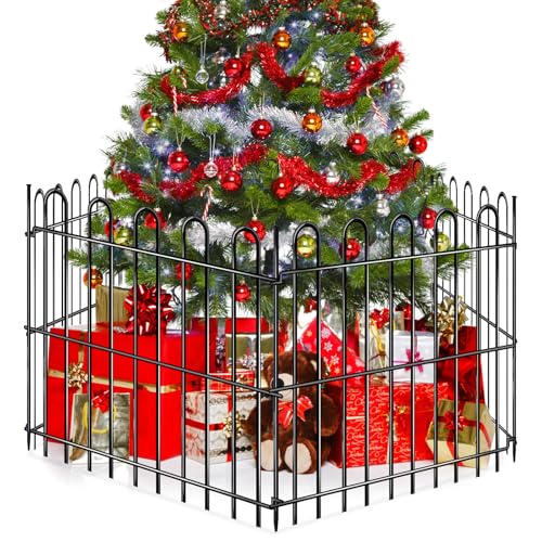 25 Panels Decorative Garden Fence, 50ft X 32in Rustproof Metal