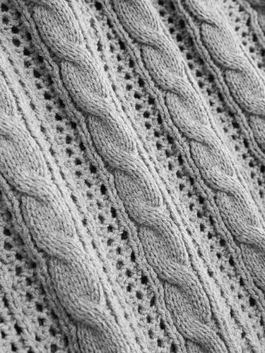 CIDER Women’s Zip Up Hoodie Crop Top Hollow Out Knitted Long Sleeve Cardigan Jacket Sweatshirt3