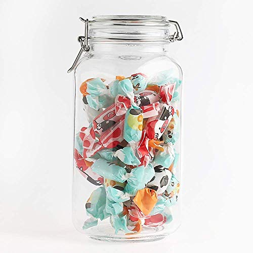 Image of GINOYA BROTHERS - 1500 Ml Transparent Square Glass Jar Set With Transparent Air Tight Lid For Kitchen Storage (2)