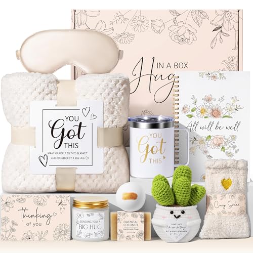 get well soon gifts baskets for women self care gifts spa care package after surgery inspirational thinking of you sympathy gift feel better encouragement gift for women sick friends mom w blanket