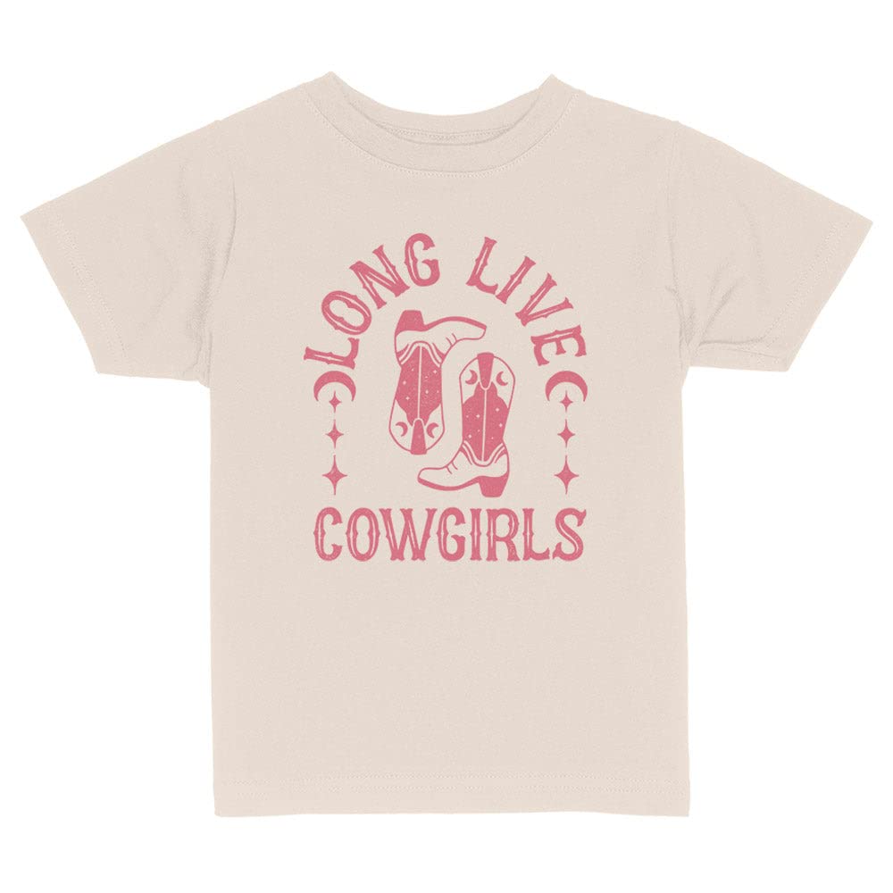 Pink Long Live Cowgirls Toddler Kids T-Shirt 2T Natural