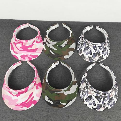Image of 3 Pack Sports Sun Visor Hat Women Men Adjustable Clip On Visors Outdoor Golf Beach Cap