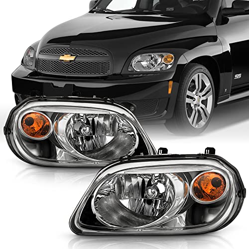 ACANII - For 2006-2011 Chevy HHR Chrome Headlights Headlamps Head Lights Lamps Replacement Set Driver + Passenger Side