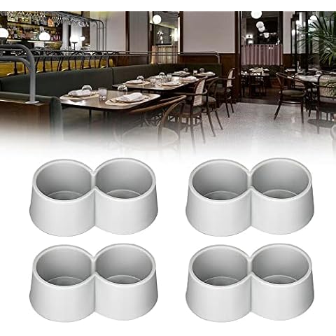 Set 4 Double 1" Chair Table Leg Caps 50s Diner Kitchen Table Tip Siamese Slide Cover