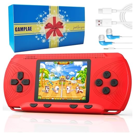 Handheld Game Console for Kids, Portable Game Console with Preloaded 258 Video Games & 3 Game Cartridges, 3.0'' Large Screen, Rechargeable Battery, Hand Held Game Console Gift for Kids 4-12