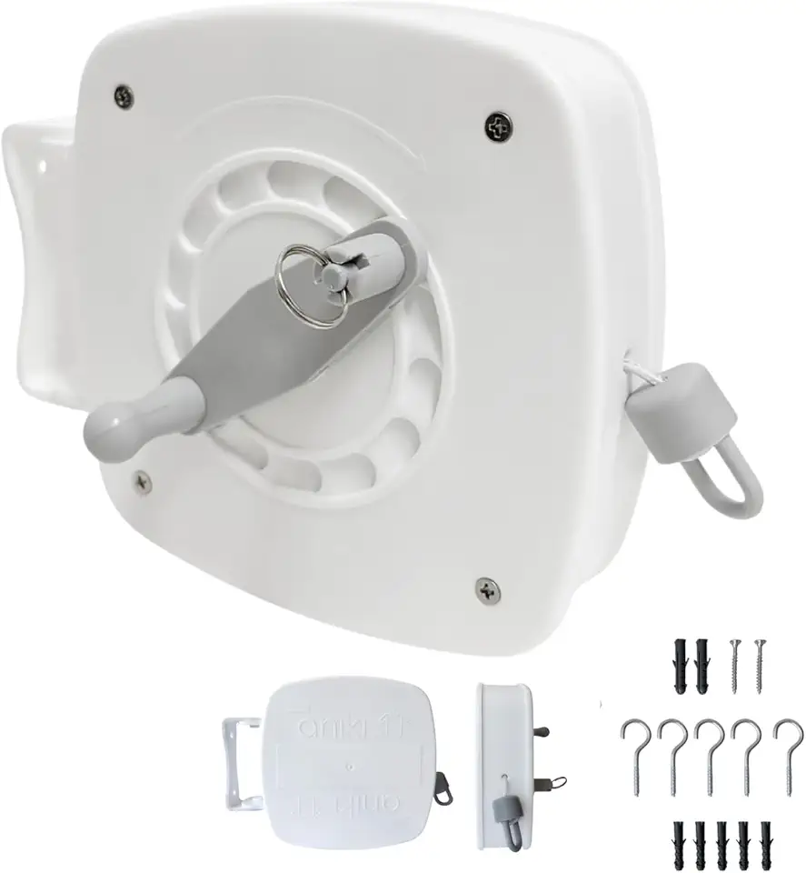 Varal Nylon Retrátil Recolhível De Parede Seca 30m Corda