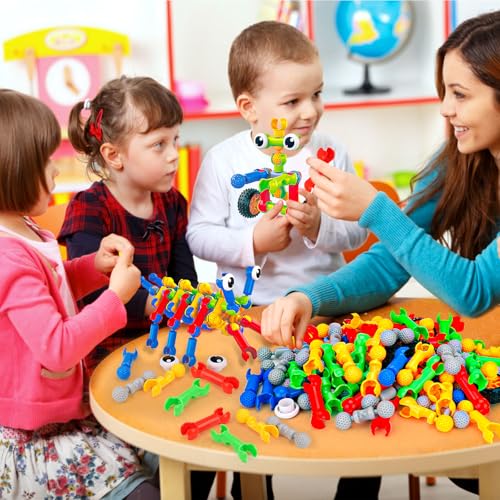 Kids STEM Building Toys for 3 4 5 6 7 8+ Year Old Boy Girl Birthday Gift, 186 Pcs Preschool Classroom Learning Activities Fine Motor Skills Building Blocks Ages 4-8 6-8 8-12 Engineering Creative Game - Image 3