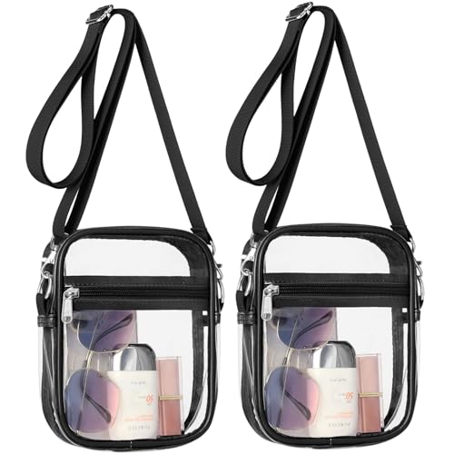 Image of PACKISM Clear Bag for Stadium Events - Clear Purses for Women Transparent Crossbody Messenger Bag for Concerts Game Day