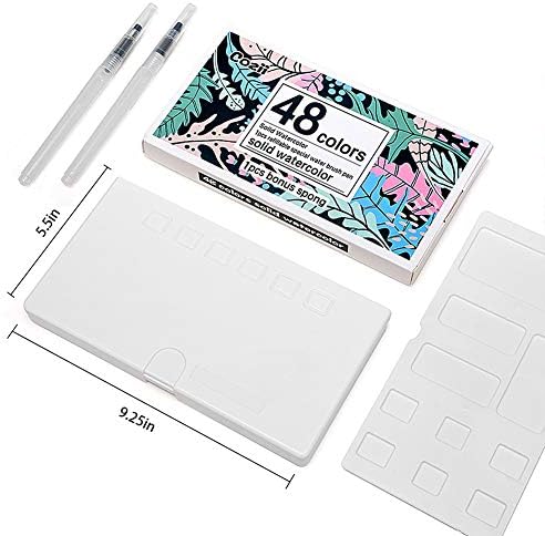 Watercolor Paints Set, Premium Acrylic Paint Set, 48 Vivid Color Cube, 2 Brush Pen, Mixing Palette, 2 Sponge, Suit for Adult Kids Beginner Student